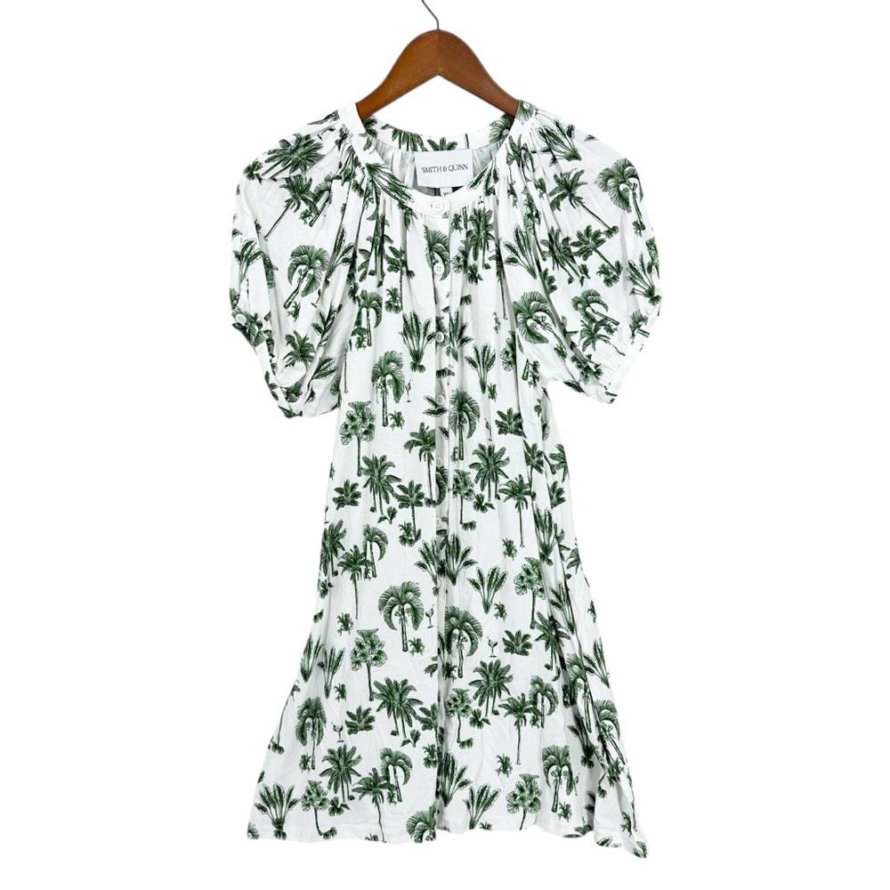 Tropical Green and White Mini Dress